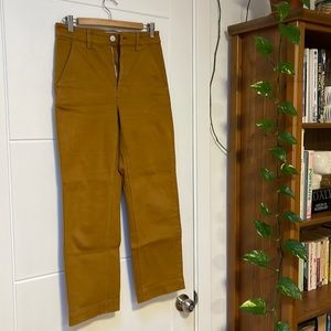 Everlane high rise straight leg crop in golden brown/ochre